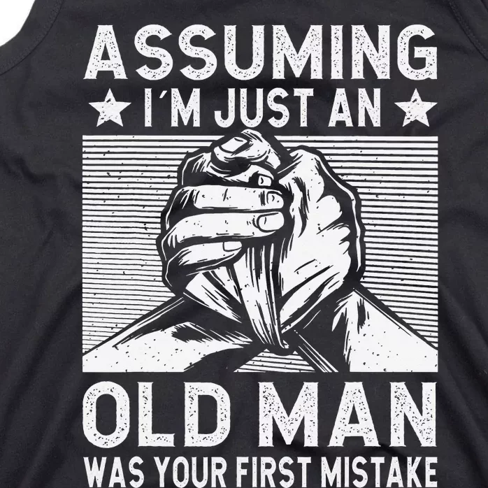 Funny Arm wrestling old man arm wrestler Tank Top