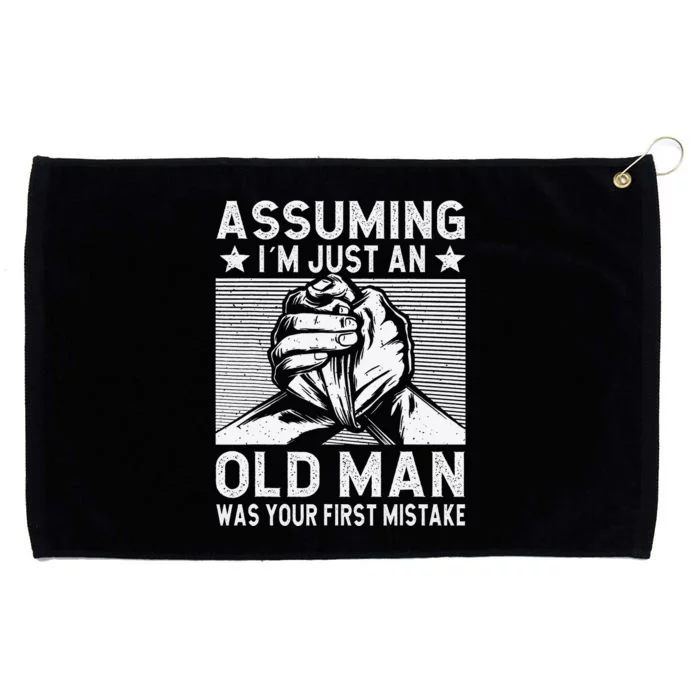 Funny Arm wrestling old man arm wrestler Grommeted Golf Towel