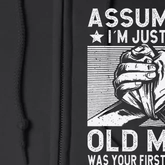 Funny Arm wrestling old man arm wrestler Full Zip Hoodie