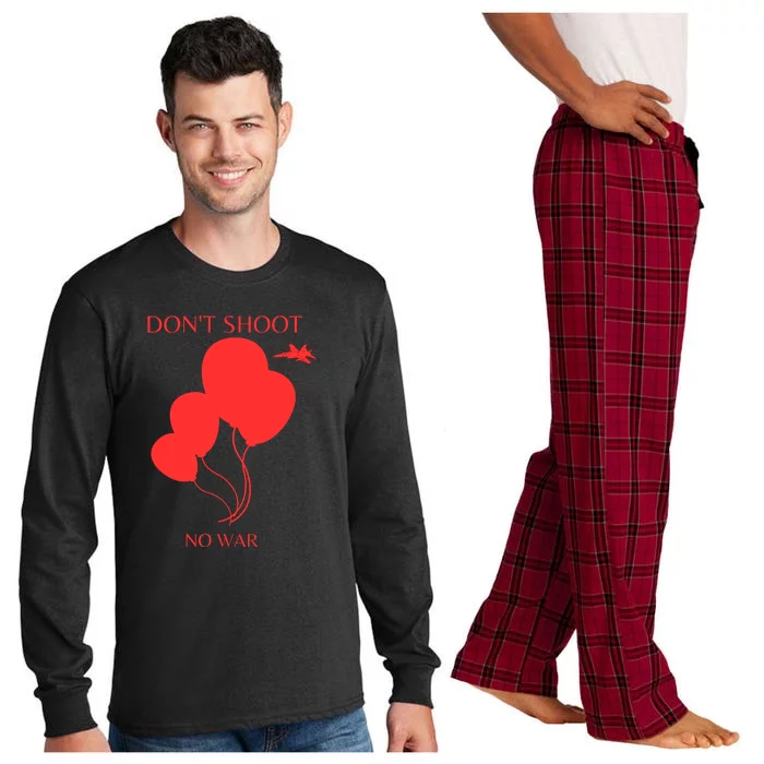 Funny Anti War Balloon China Peace Long Sleeve Pajama Set