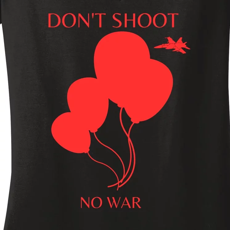 Funny Anti War Balloon China Peace Women's V-Neck T-Shirt