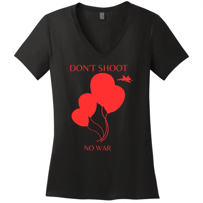 Funny Anti War Balloon China Peace Women's V-Neck T-Shirt