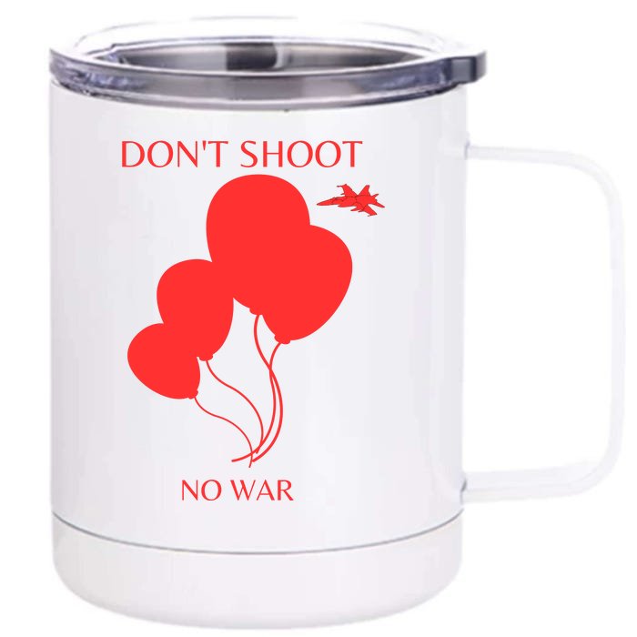 Funny Anti War Balloon China Peace Front & Back 12oz Stainless Steel Tumbler Cup