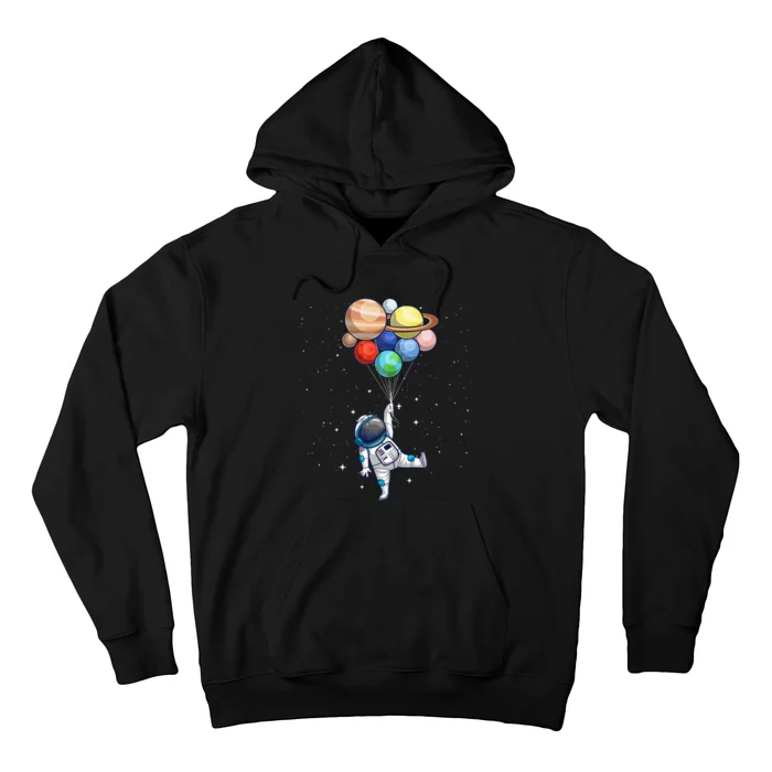 Funny Astronaut With Planets In Hand For Spaceman Hoodie