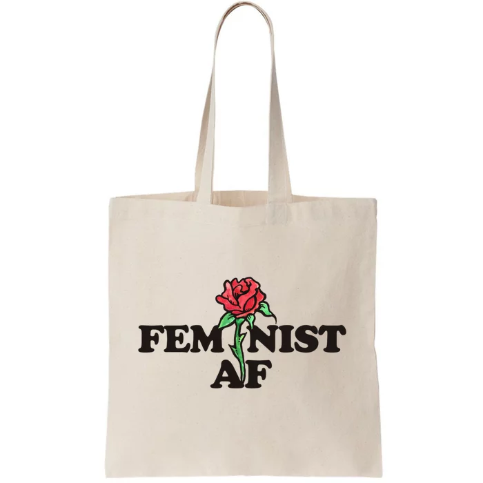 Feminist Af Watercolor Red Rose Art Great Gift Tote Bag