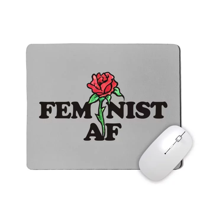 Feminist Af Watercolor Red Rose Art Great Gift Mousepad