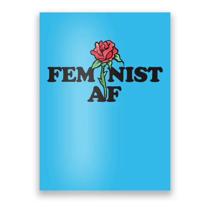 Feminist Af Watercolor Red Rose Art Great Gift Poster