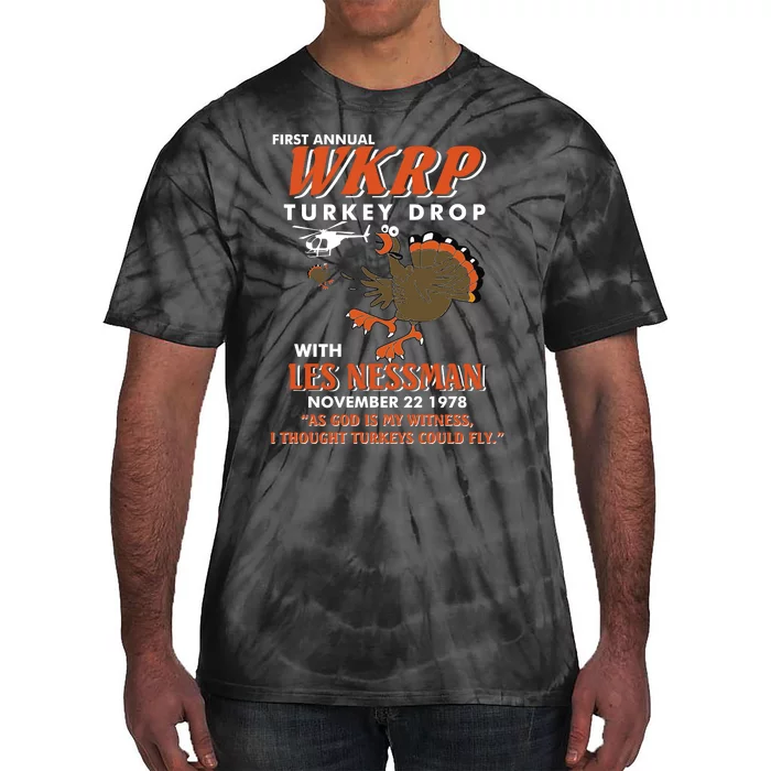 First Annual Wkrp Turkey Drop With Les Nessman Tie-Dye T-Shirt