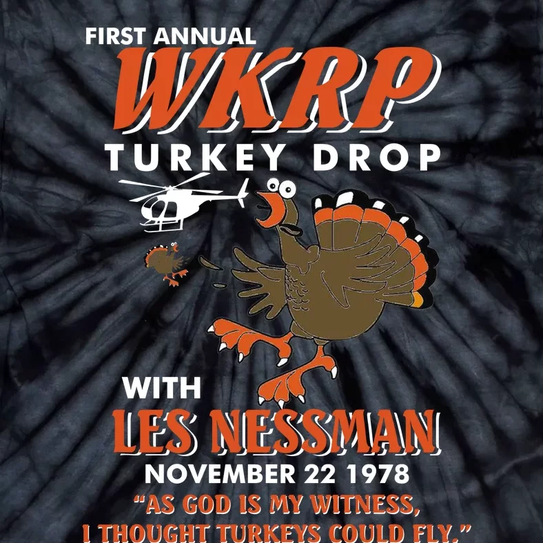 First Annual Wkrp Turkey Drop With Les Nessman Tie-Dye T-Shirt