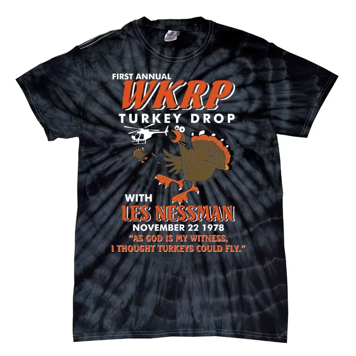 First Annual Wkrp Turkey Drop With Les Nessman Tie-Dye T-Shirt