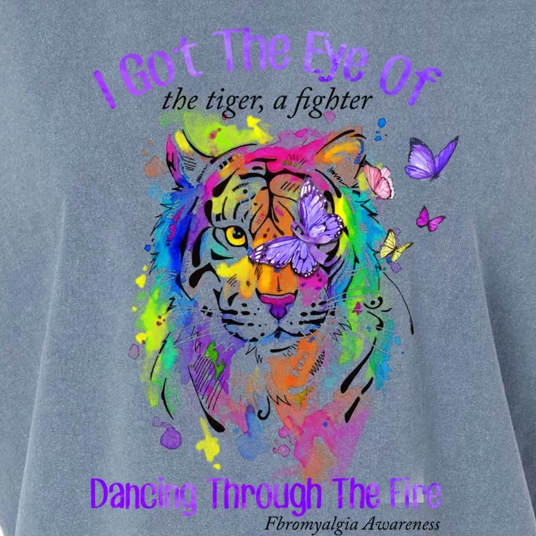 Fibromyalgia Awareness Warrior I Got The Eye Of The Tiger Funny Gift Garment-Dyed Women's Muscle Tee