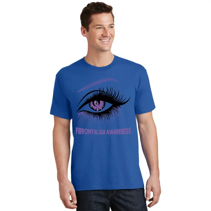 Fibromyalgia Awareness Warrior Purple Bright Eye Funny Gift T-Shirt