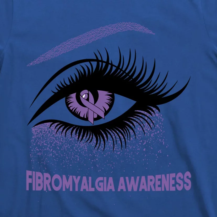 Fibromyalgia Awareness Warrior Purple Bright Eye Funny Gift T-Shirt