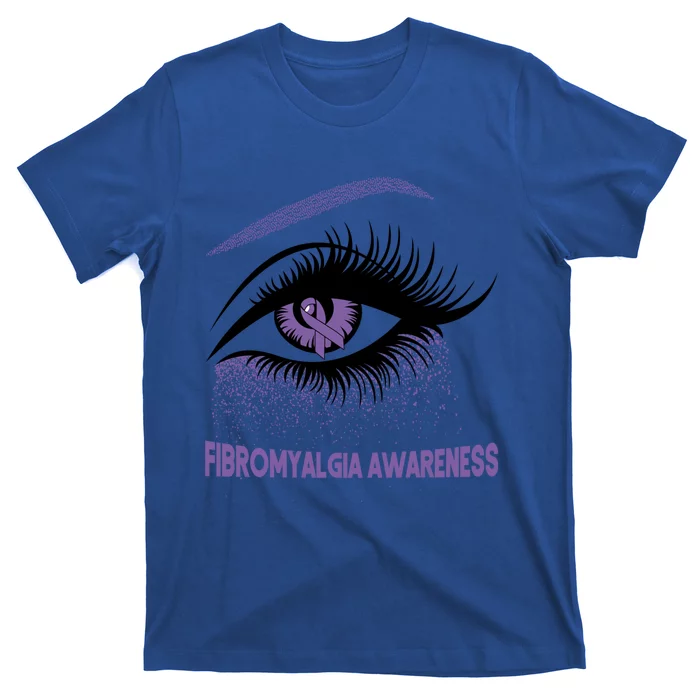 Fibromyalgia Awareness Warrior Purple Bright Eye Funny Gift T-Shirt