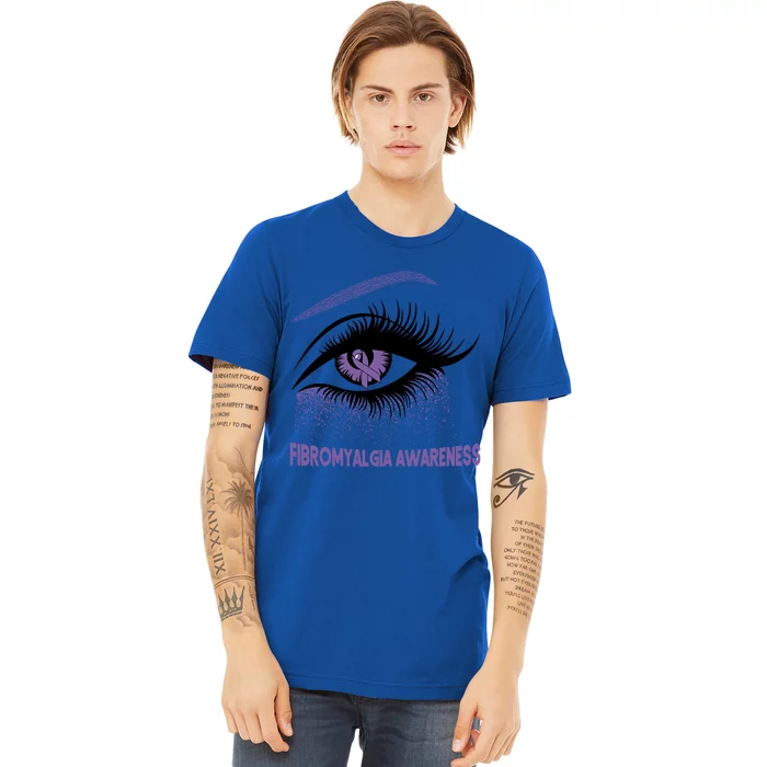 Fibromyalgia Awareness Warrior Purple Bright Eye Funny Gift Premium T-Shirt