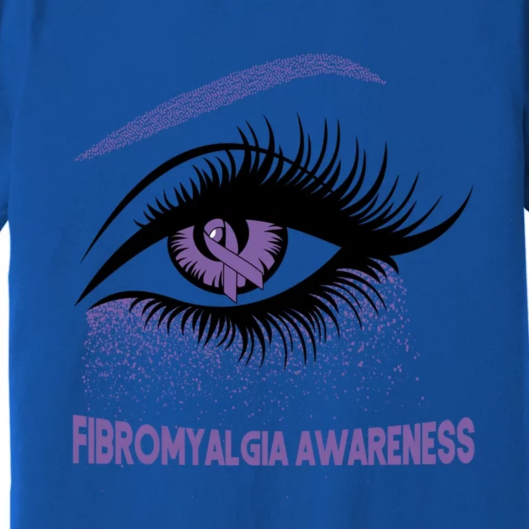 Fibromyalgia Awareness Warrior Purple Bright Eye Funny Gift Premium T-Shirt