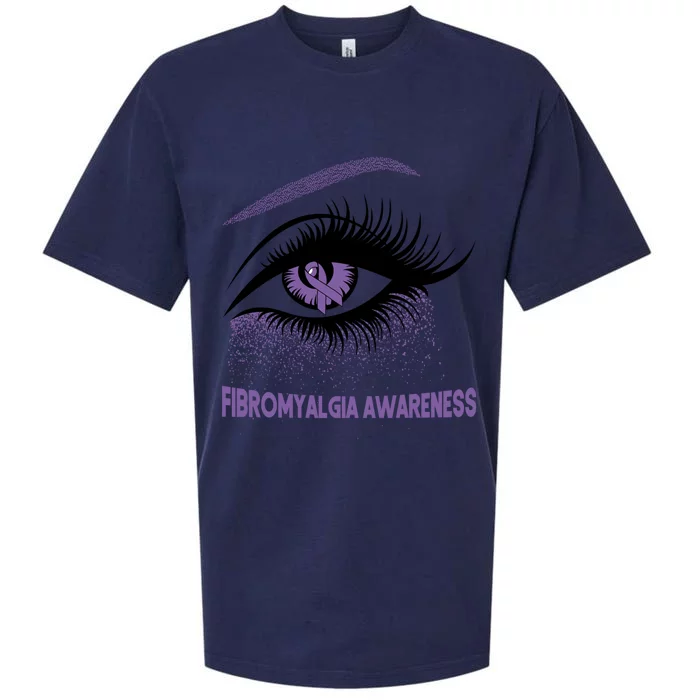 Fibromyalgia Awareness Warrior Purple Bright Eye Funny Gift Sueded Cloud Jersey T-Shirt