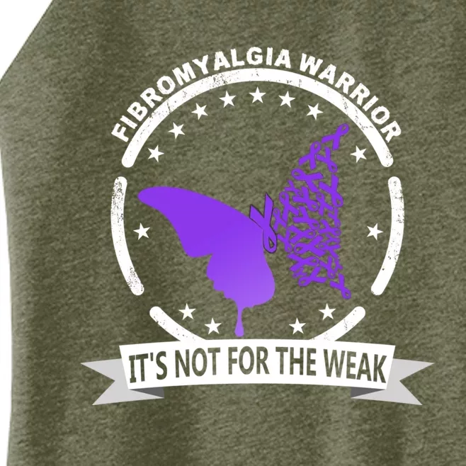 Fibromyalgia Awareness Warrior Support Purple Ribbon Gift Women’s Perfect Tri Rocker Tank