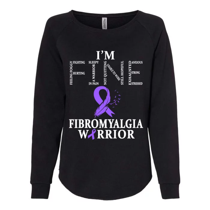 Fibromyalgia Awareness Warrior Support Purple Ribbon Gift Womens California Wash Sweatshirt