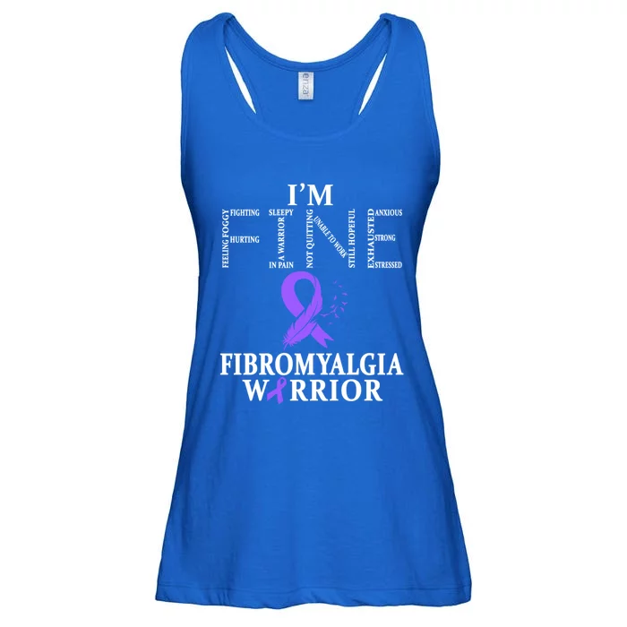 Fibromyalgia Awareness Warrior Support Purple Ribbon Gift Ladies Essential Flowy Tank