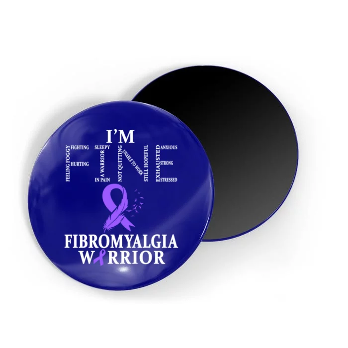 Fibromyalgia Awareness Warrior Support Purple Ribbon Gift Magnet