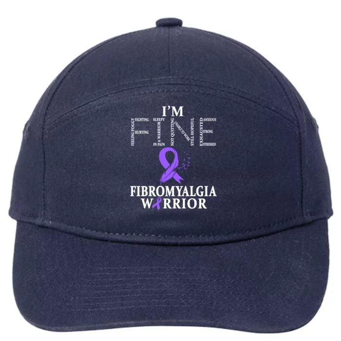 Fibromyalgia Awareness Warrior Support Purple Ribbon Gift 7-Panel Snapback Hat