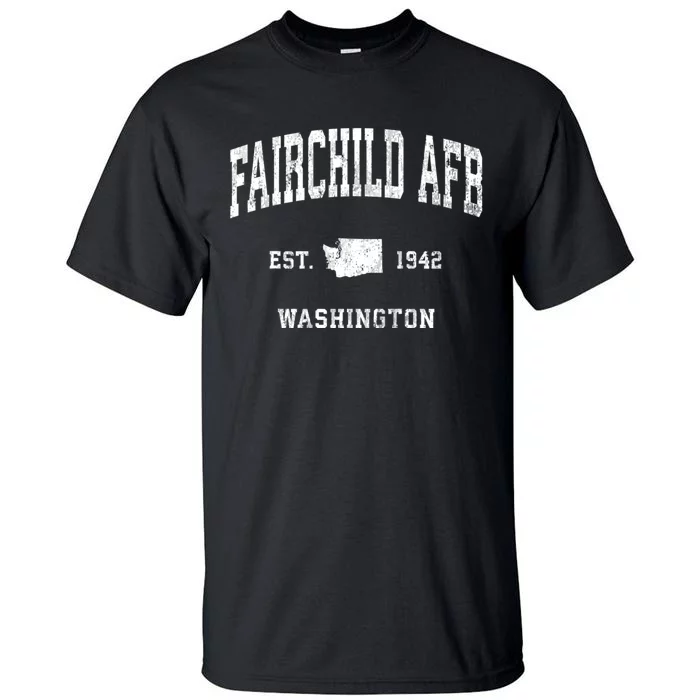 Fairchild Afb Washington Wa Vintage Athletic Black Sports Tall T-Shirt