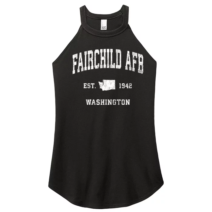 Fairchild Afb Washington Wa Vintage Athletic Black Sports Women’s Perfect Tri Rocker Tank