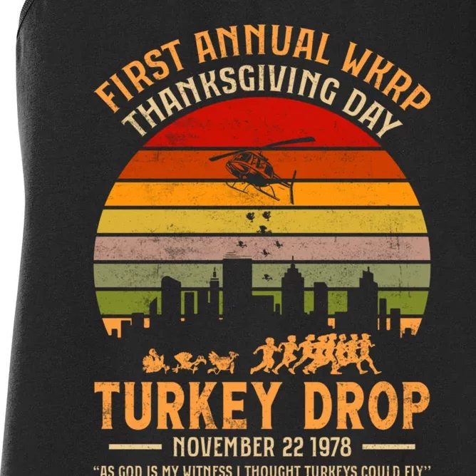 First Annual WKRP Thanksgiving Day Turkey Drop Women's Racerback Tank