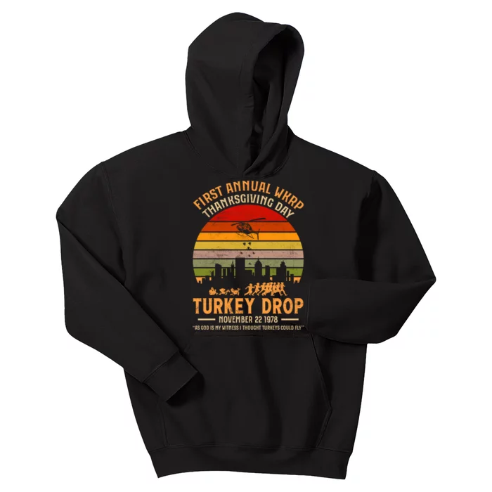 First Annual WKRP Thanksgiving Day Turkey Drop Kids Hoodie