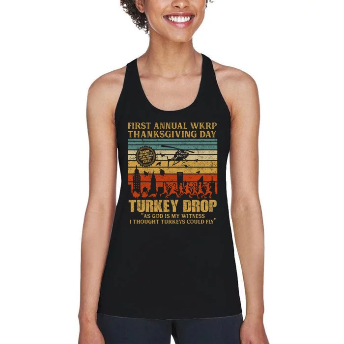 First Annual WKRP Thanksgiving Day Turkey Drop Women's Racerback Tank