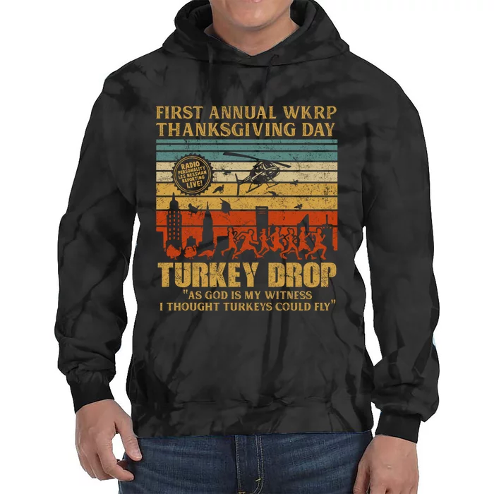 First Annual WKRP Thanksgiving Day Turkey Drop Tie Dye Hoodie