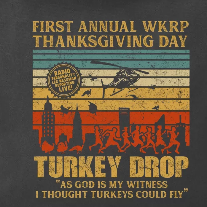 First Annual WKRP Thanksgiving Day Turkey Drop Zip Tote Bag