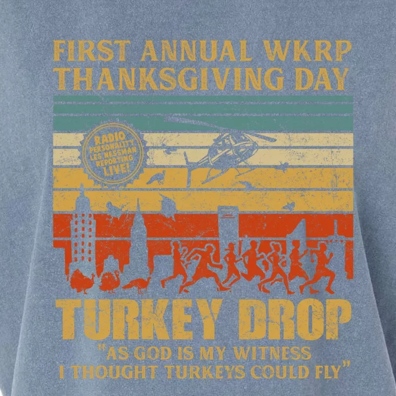 First Annual WKRP Thanksgiving Day Turkey Drop Garment-Dyed Women's Muscle Tee