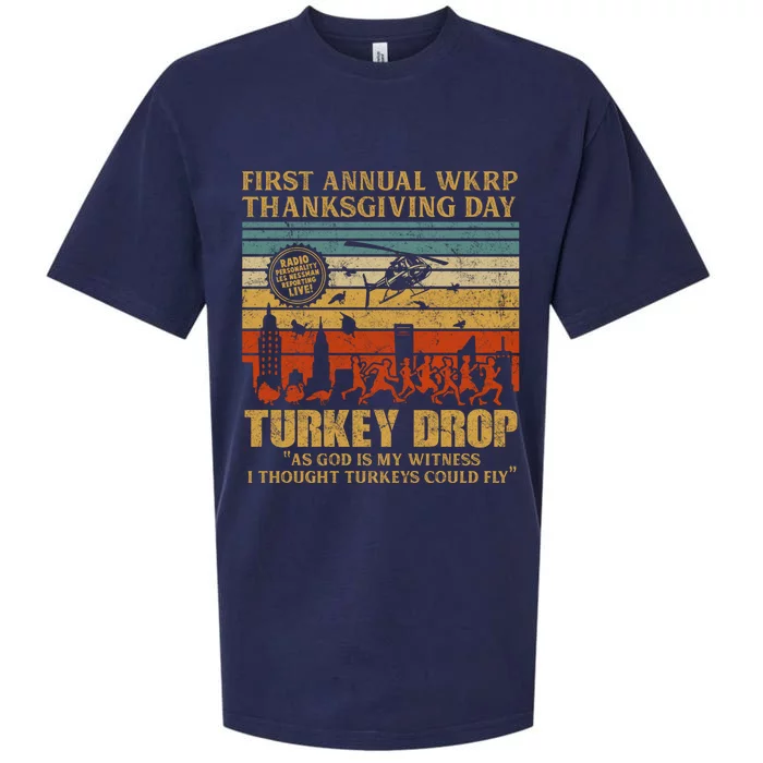 First Annual WKRP Thanksgiving Day Turkey Drop Sueded Cloud Jersey T-Shirt