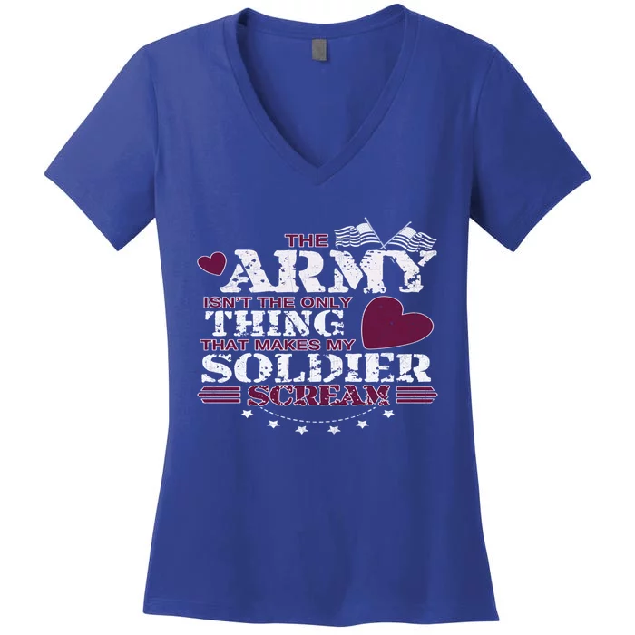 Funny Army Wife/friend Gift Make My Soldier Scream Gift Women's V-Neck T-Shirt