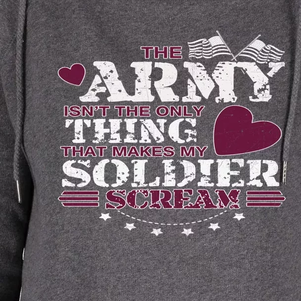 Funny Army Wife/friend Gift Make My Soldier Scream Gift Womens Funnel Neck Pullover Hood