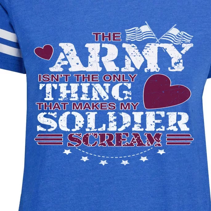 Funny Army Wife/friend Gift Make My Soldier Scream Gift Enza Ladies Jersey Football T-Shirt