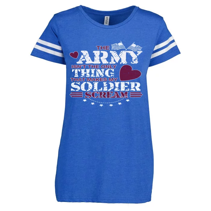 Funny Army Wife/friend Gift Make My Soldier Scream Gift Enza Ladies Jersey Football T-Shirt