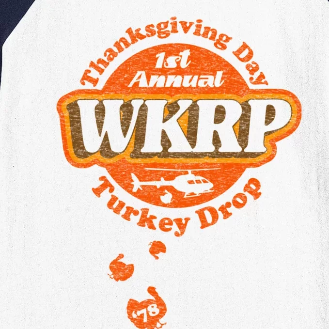 First Annual WKRP Thanksgiving Day Turkey Drop Baseball Sleeve Shirt