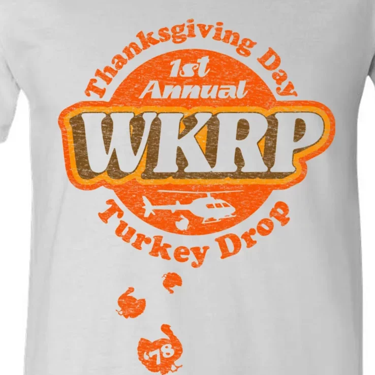 First Annual WKRP Thanksgiving Day Turkey Drop V-Neck T-Shirt