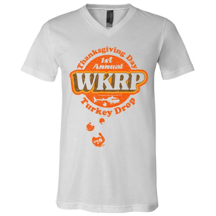 First Annual WKRP Thanksgiving Day Turkey Drop V-Neck T-Shirt