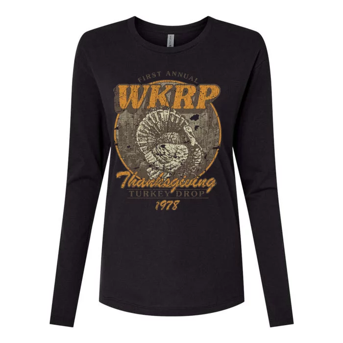 First Annual WKRP Thanksgiving Day Turkey Drop Womens Cotton Relaxed Long Sleeve T-Shirt