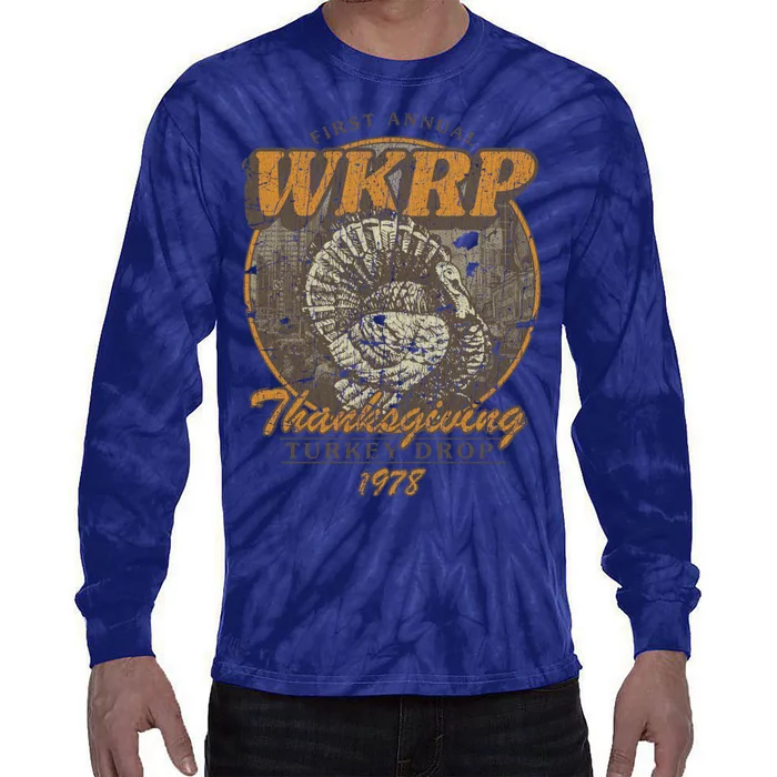 First Annual WKRP Thanksgiving Day Turkey Drop Tie-Dye Long Sleeve Shirt