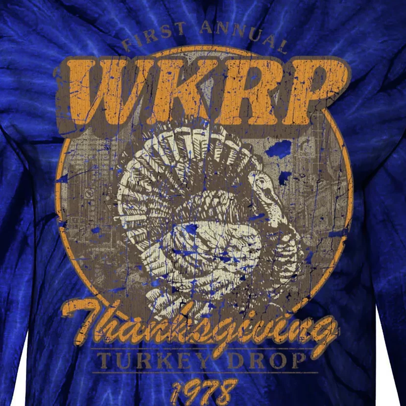 First Annual WKRP Thanksgiving Day Turkey Drop Tie-Dye Long Sleeve Shirt