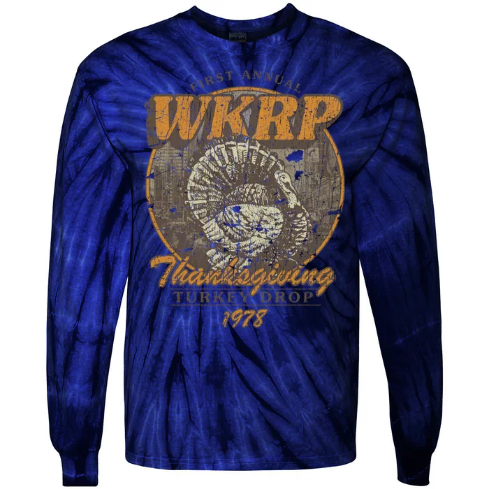 First Annual WKRP Thanksgiving Day Turkey Drop Tie-Dye Long Sleeve Shirt