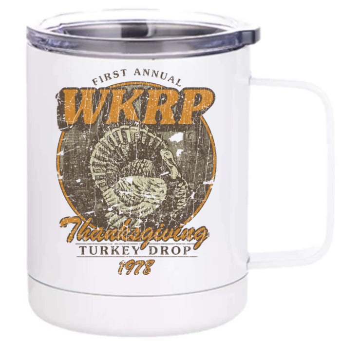 First Annual WKRP Thanksgiving Day Turkey Drop Front & Back 12oz Stainless Steel Tumbler Cup