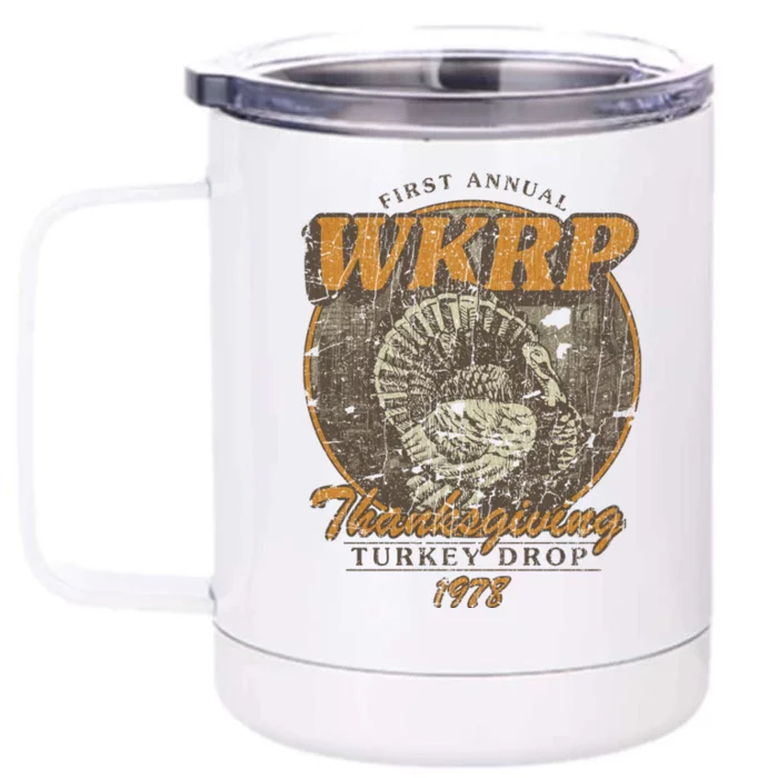 First Annual WKRP Thanksgiving Day Turkey Drop Front & Back 12oz Stainless Steel Tumbler Cup