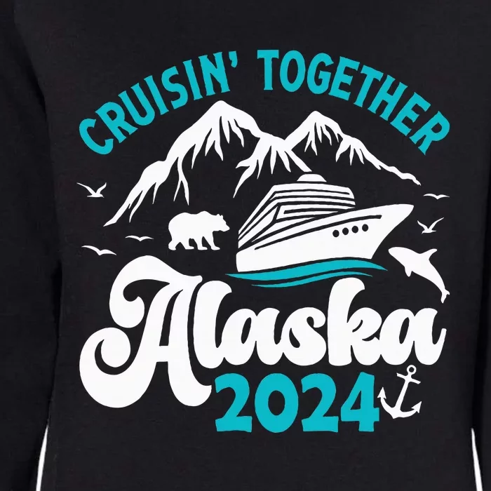 Funny Anniversary Wedding Alaska Cruise 2024 Couple Vacation Womens California Wash Sweatshirt