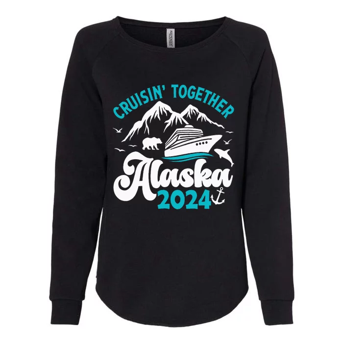 Funny Anniversary Wedding Alaska Cruise 2024 Couple Vacation Womens California Wash Sweatshirt